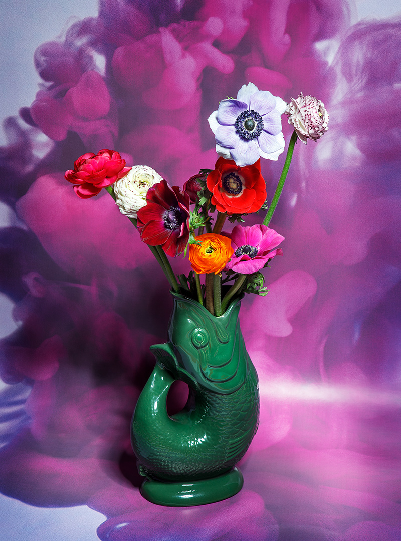 blumen in fischvase
